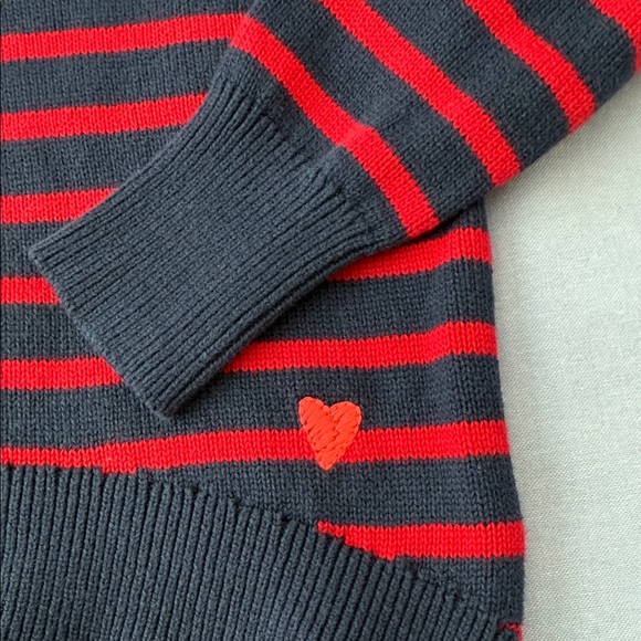Striped Navy and Red Sweater Size XS (4-5) - Picture 3 of 4